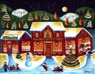 P.W. Corgi Christmas Shop | Obraz na stenu