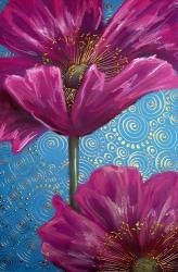 Pink Poppies on Blue | Obraz na stenu