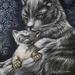 Mother Cat With Kitten | Obraz na stenu