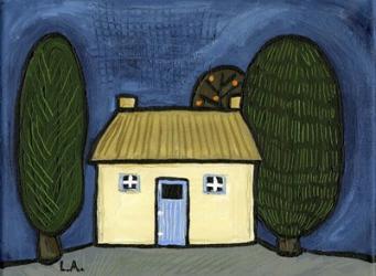 Cottage with Blue Door | Obraz na stenu
