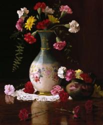 Carnations in a Victorian Vase | Obraz na stenu