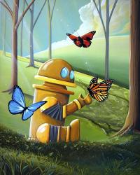 Bot and the Butterflies | Obraz na stenu