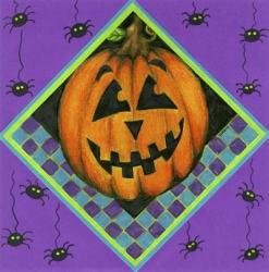 Jack o Lantern with Purple Spiders | Obraz na stenu