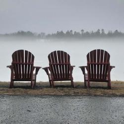 Adirondack Chairs and Fog | Obraz na stenu