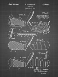 Golf Club Patent - Black Grid | Obraz na stenu