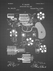 Revolving Fire Arm Patent - Black Grid | Obraz na stenu