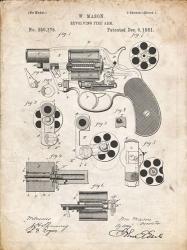 Revolving Fire Arm Patent - Vintage Parchment | Obraz na stenu