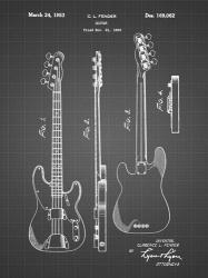 Guitar Patent - Black Grid | Obraz na stenu