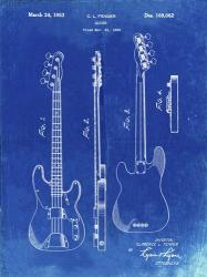 Guitar Patent - Faded Blueprint | Obraz na stenu