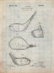 Metallic Golf Club Head Patent - Antique Grid Parchment | Obraz na stenu
