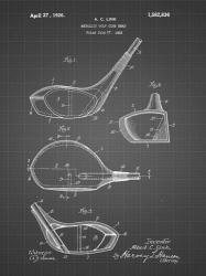 Metallic Golf Club Head Patent - Black Grid | Obraz na stenu