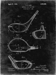 Metallic Golf Club Head Patent - Black Grunge | Obraz na stenu