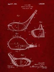 Metallic Golf Club Head Patent - Burgundy | Obraz na stenu