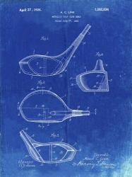 Metallic Golf Club Head Patent - Faded Blueprint | Obraz na stenu