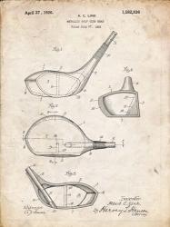 Metallic Golf Club Head Patent - Vintage Parchment | Obraz na stenu
