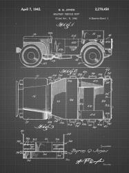 Military Vehicle Body Patent - Black Grid | Obraz na stenu
