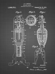 Explosive Missile Patent - Black Grid | Obraz na stenu