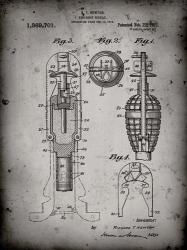 Explosive Missile Patent - Faded Grey | Obraz na stenu