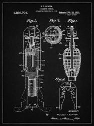 Explosive Missile Patent - Vintage Black | Obraz na stenu