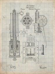 Machine Gun Patent - Antique Grid Parchment | Obraz na stenu