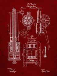 Machine Gun Patent - Burgundy | Obraz na stenu
