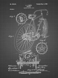 Bicycle Patent - Black Grid | Obraz na stenu