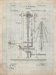 Windmill Patent - Antique Grid Parchment | Obraz na stenu