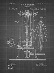 Windmill Patent - Black Grid | Obraz na stenu