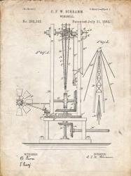 Windmill Patent - Vintage Parchment | Obraz na stenu