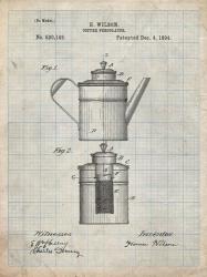 Coffee Percolator Patent - Antique Grid Parchment | Obraz na stenu