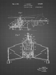 Direct-Lift Aircraft Patent - Black Grid | Obraz na stenu