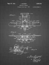 Amphibian Aircraft Patent - Black Grid | Obraz na stenu