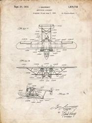 Amphibian Aircraft Patent - Vintage Parchment | Obraz na stenu