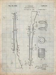 Semi-Automatic Rifle Patent - Antique Grid Parchment | Obraz na stenu