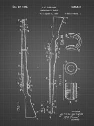 Semi-Automatic Rifle Patent - Black Grid | Obraz na stenu