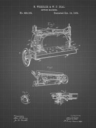 Sewing Machine Patent - Black Grid | Obraz na stenu