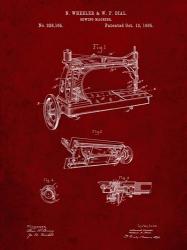 Sewing Machine Patent - Burgundy | Obraz na stenu