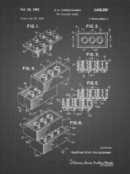 Toy Building Brick Patent - black grid | Obraz na stenu