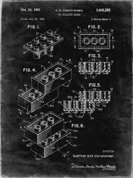 Toy Building Brick Patent - Black grunge | Obraz na stenu