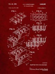 Toy Building Brick Patent - Burgundy | Obraz na stenu