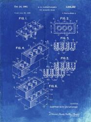 Toy Building Brick Patent - Faded Blueprint | Obraz na stenu