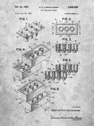 Toy Building Brick Patent - Slate | Obraz na stenu