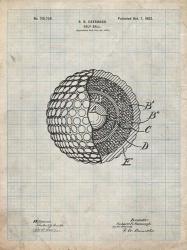 Golf Ball Patent - Antique Grid Parchment | Obraz na stenu