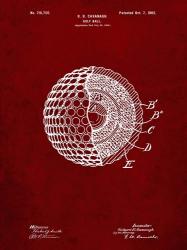 Golf Ball Patent - Burgundy | Obraz na stenu