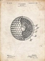 Golf Ball Patent - Vintage Parchment | Obraz na stenu