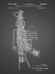 Firearm With Auxiliary Bolt Closure Mechanism Patent - Black Grid | Obraz na stenu