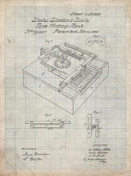 Type Writing Machine Patent - Antique Grid Parchment | Obraz na stenu