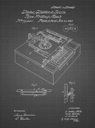 Type Writing Machine Patent - Black Grid | Obraz na stenu