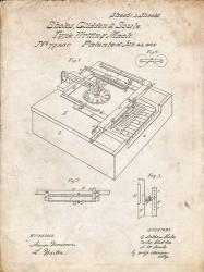 Type Writing Machine Patent - Vintage Parchment | Obraz na stenu