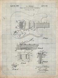 Tremolo Device for Stringed Instruments Patent - Antique Grid Parchment | Obraz na stenu